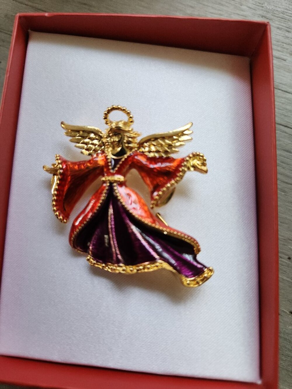 Christopher Radko Presents Shiny Bright Angel Christmas Brooch Pin - Picture 2 of 2